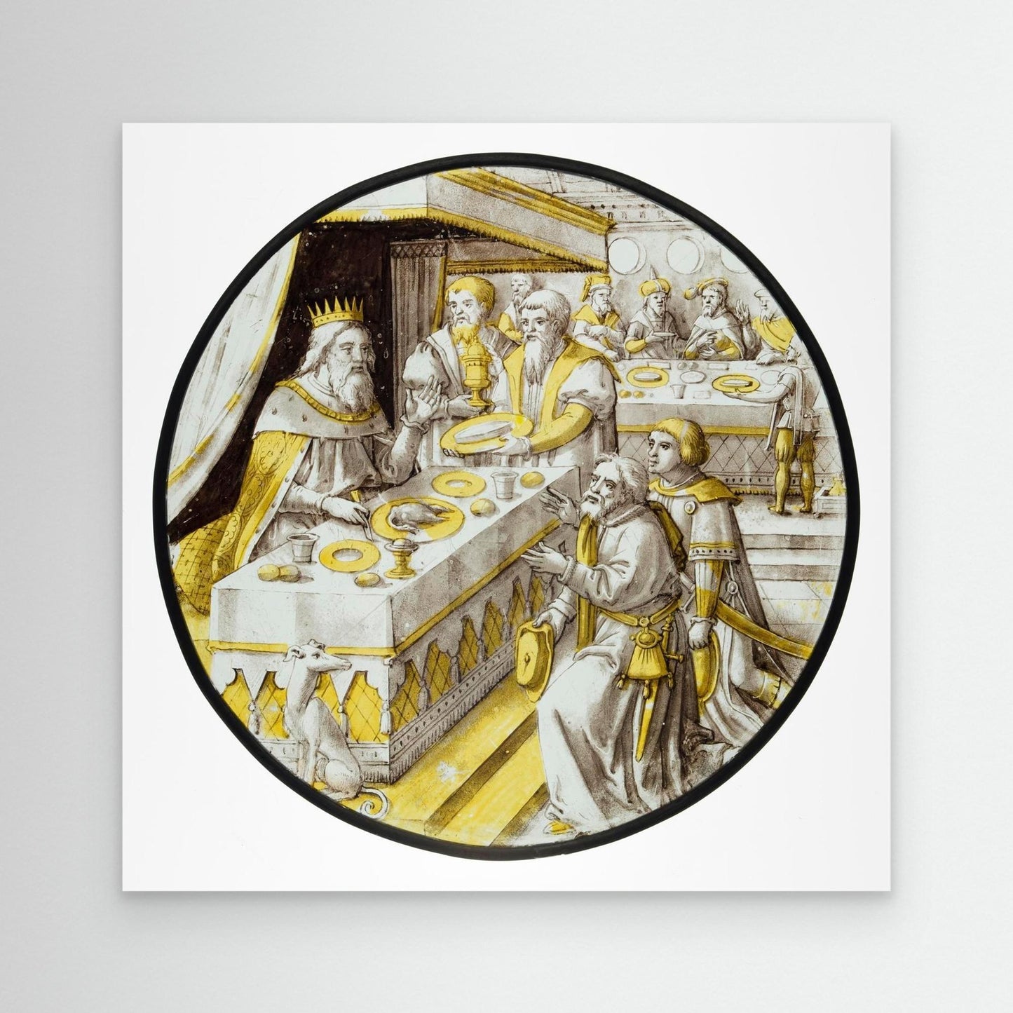 Roundel with Joseph Presenting his father, Jacob, to the Pharaoh