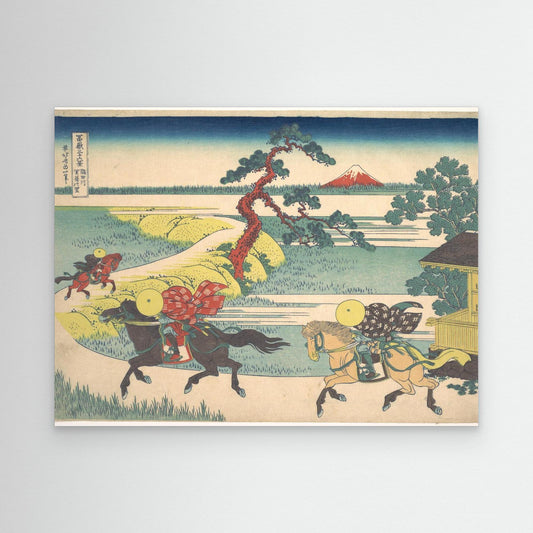 Sekiya Village on the Sumida River (Sumidagawa Sekiya no sato), from the series Thirty-six Views of Mount Fuji (Fugaku sanjūrokkei)