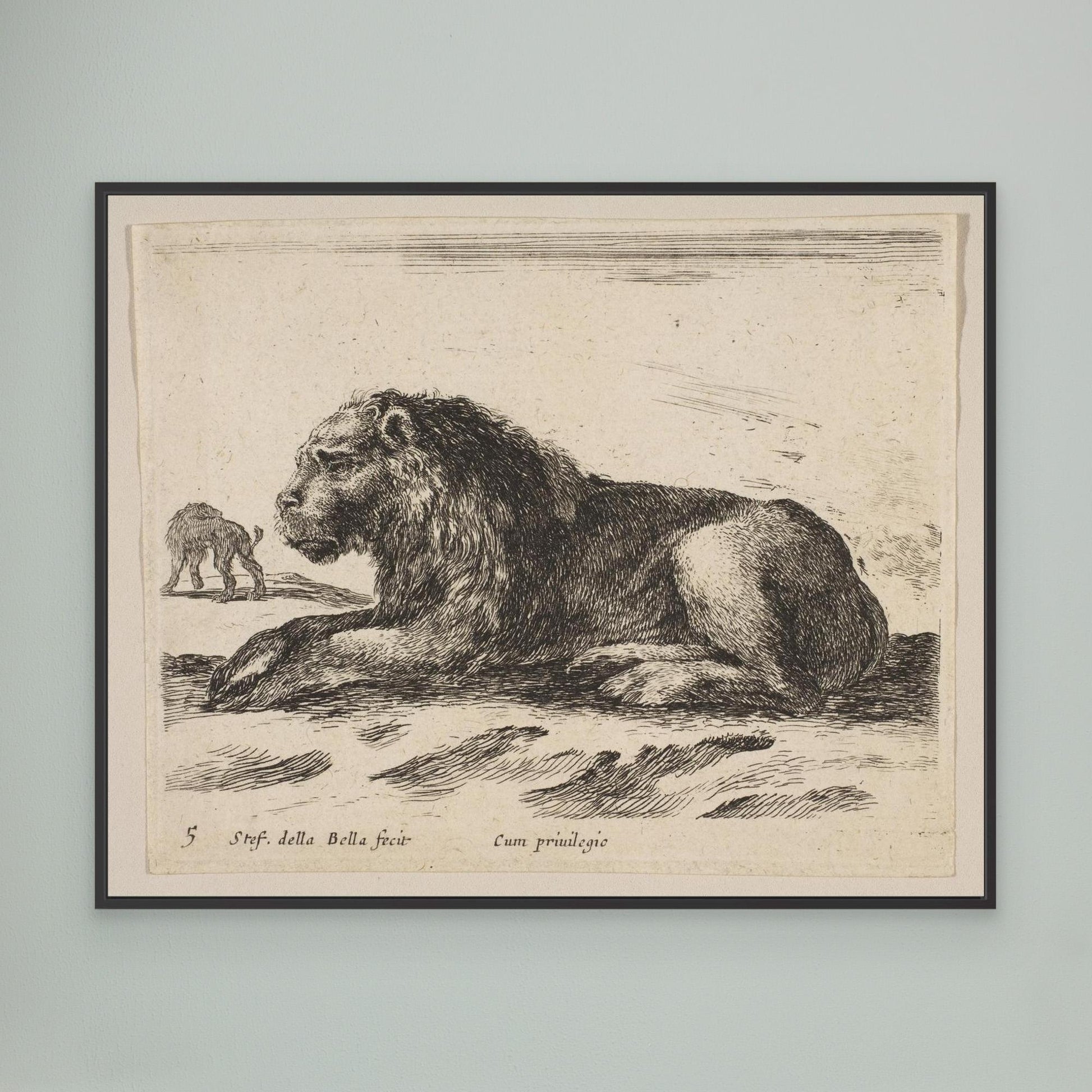 Plate 5: Reclining Lion, from "Various animals" (Diversi animali)