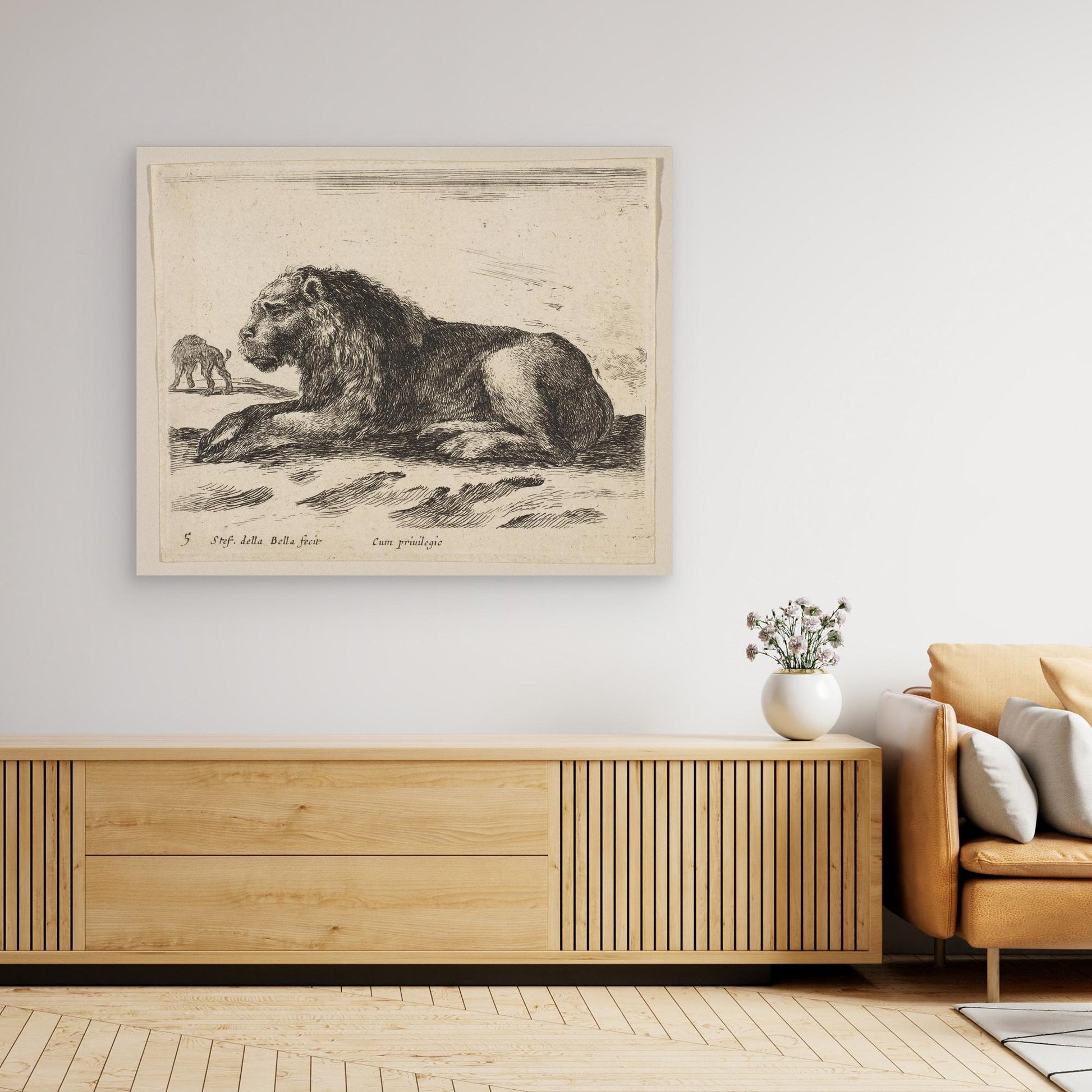 Plate 5: Reclining Lion, from "Various animals" (Diversi animali)