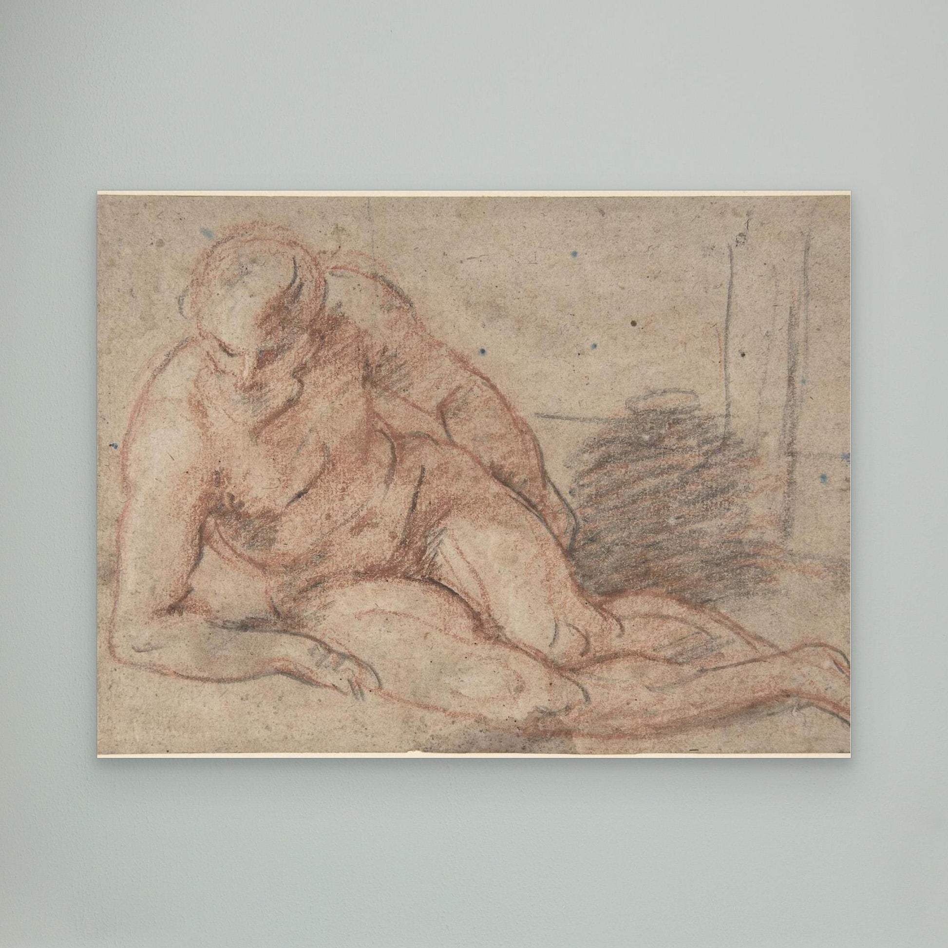 Reclining Nude Figure (recto); unidentifiable sketches (verso).