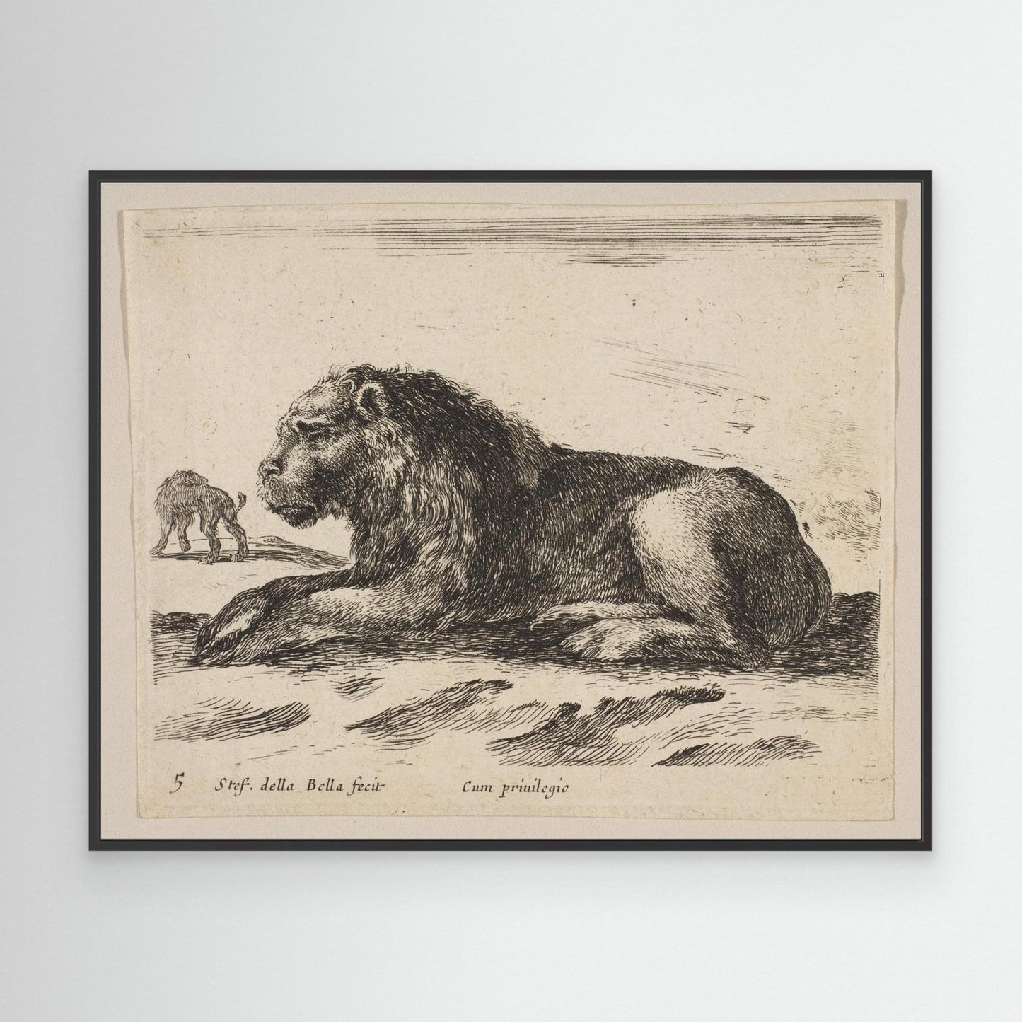 Plate 5: Reclining Lion, from "Various animals" (Diversi animali)