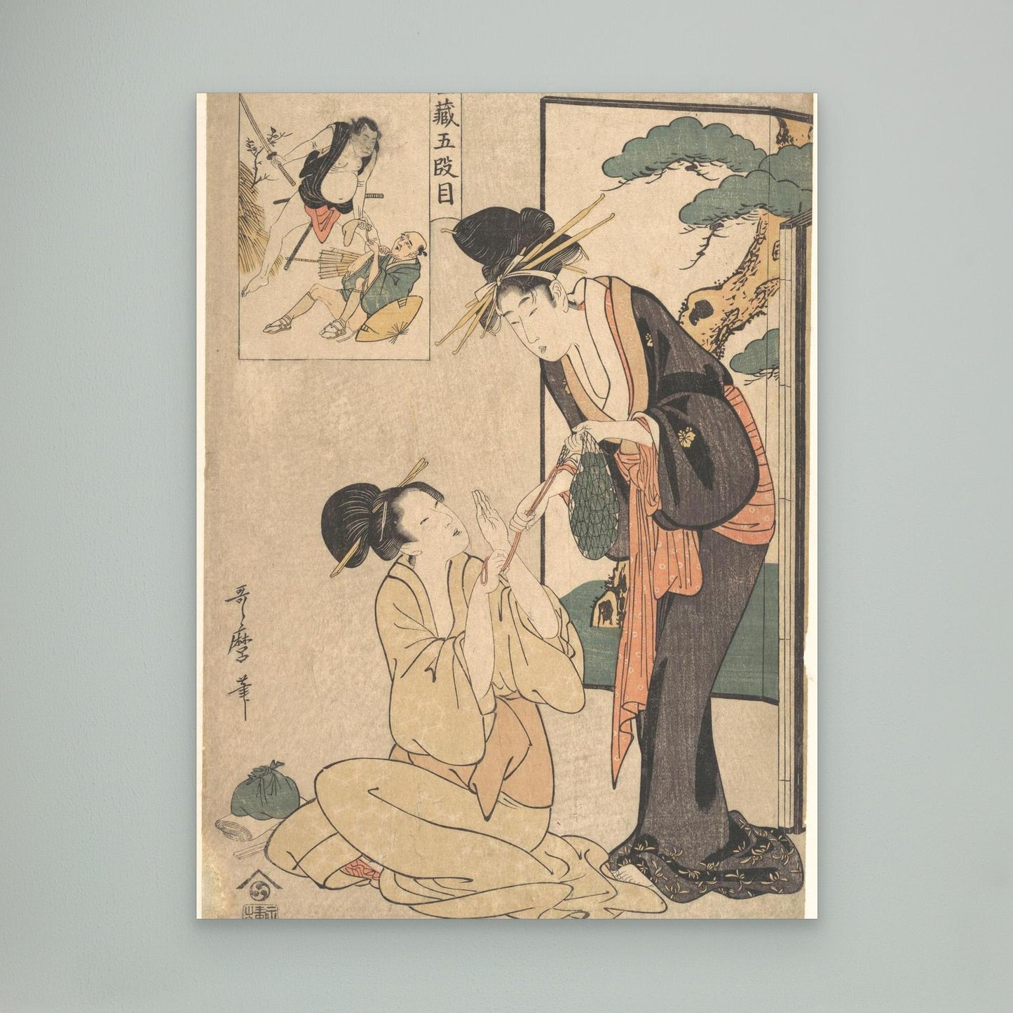 A Woman Snatching a Bag of Sweetmeats from Her Mother (Act Five, Chūshingura: Go danme)