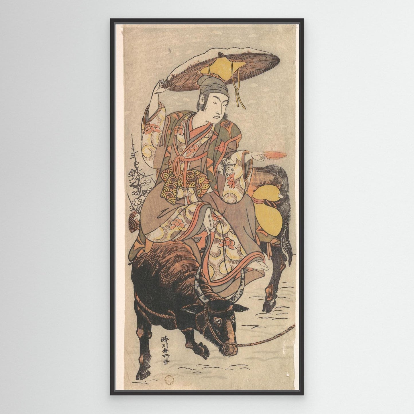 The Actor Matsumoto Koshiro IV on a Bullock in a Snowstorm