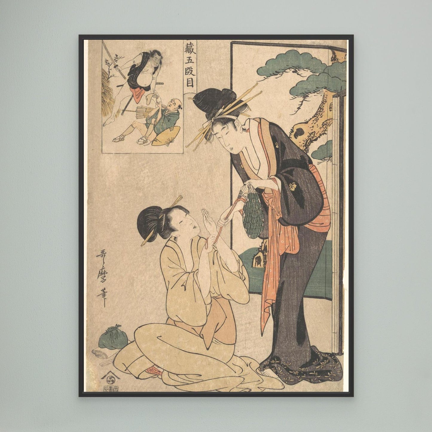 A Woman Snatching a Bag of Sweetmeats from Her Mother (Act Five, Chūshingura: Go danme)