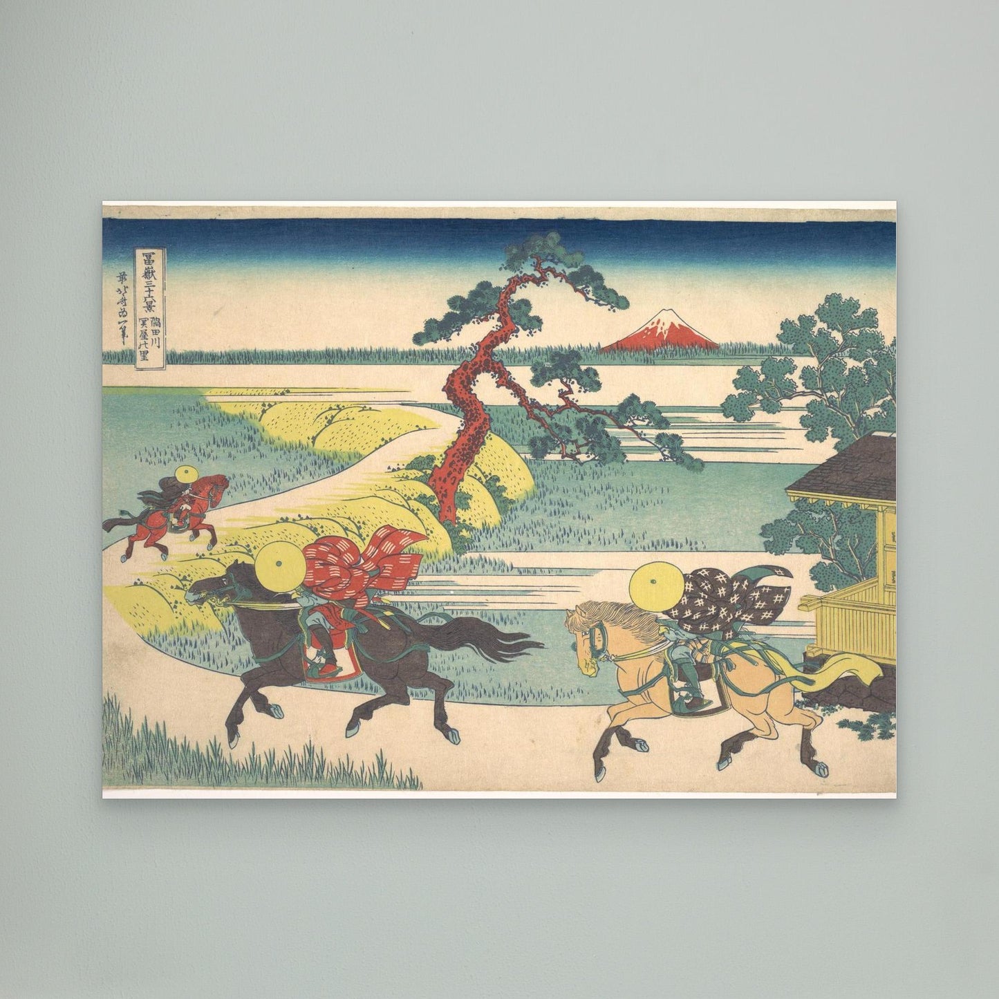 Sekiya Village on the Sumida River (Sumidagawa Sekiya no sato), from the series Thirty-six Views of Mount Fuji (Fugaku sanjūrokkei)