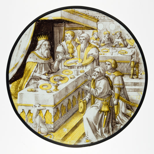Roundel with Joseph Presenting his father, Jacob, to the Pharaoh