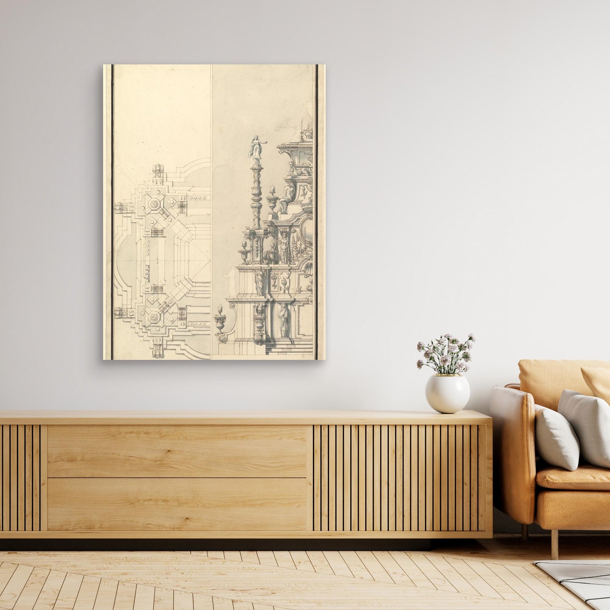 Half Elevation and Half Plan for a Catafalque for Maximilian, Elector of Bavaria, probably Maximilian II Emanuel (1662–1726)