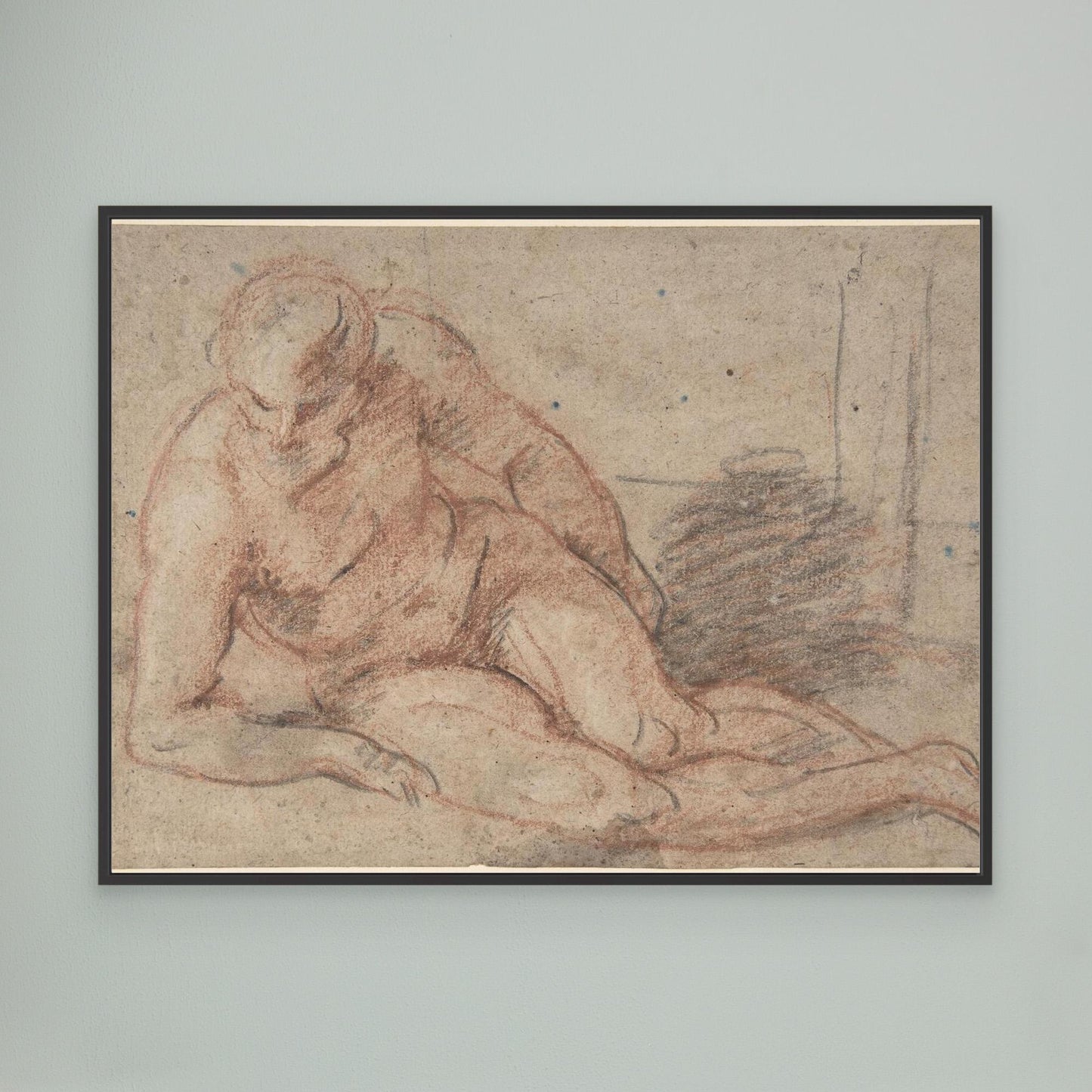Reclining Nude Figure (recto); unidentifiable sketches (verso).