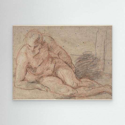 Reclining Nude Figure (recto); unidentifiable sketches (verso).