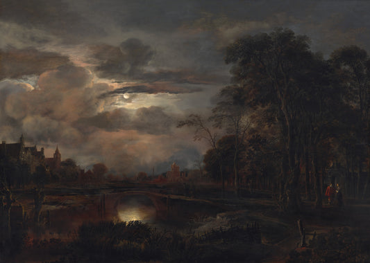 Moonlit Landscape with Bridge