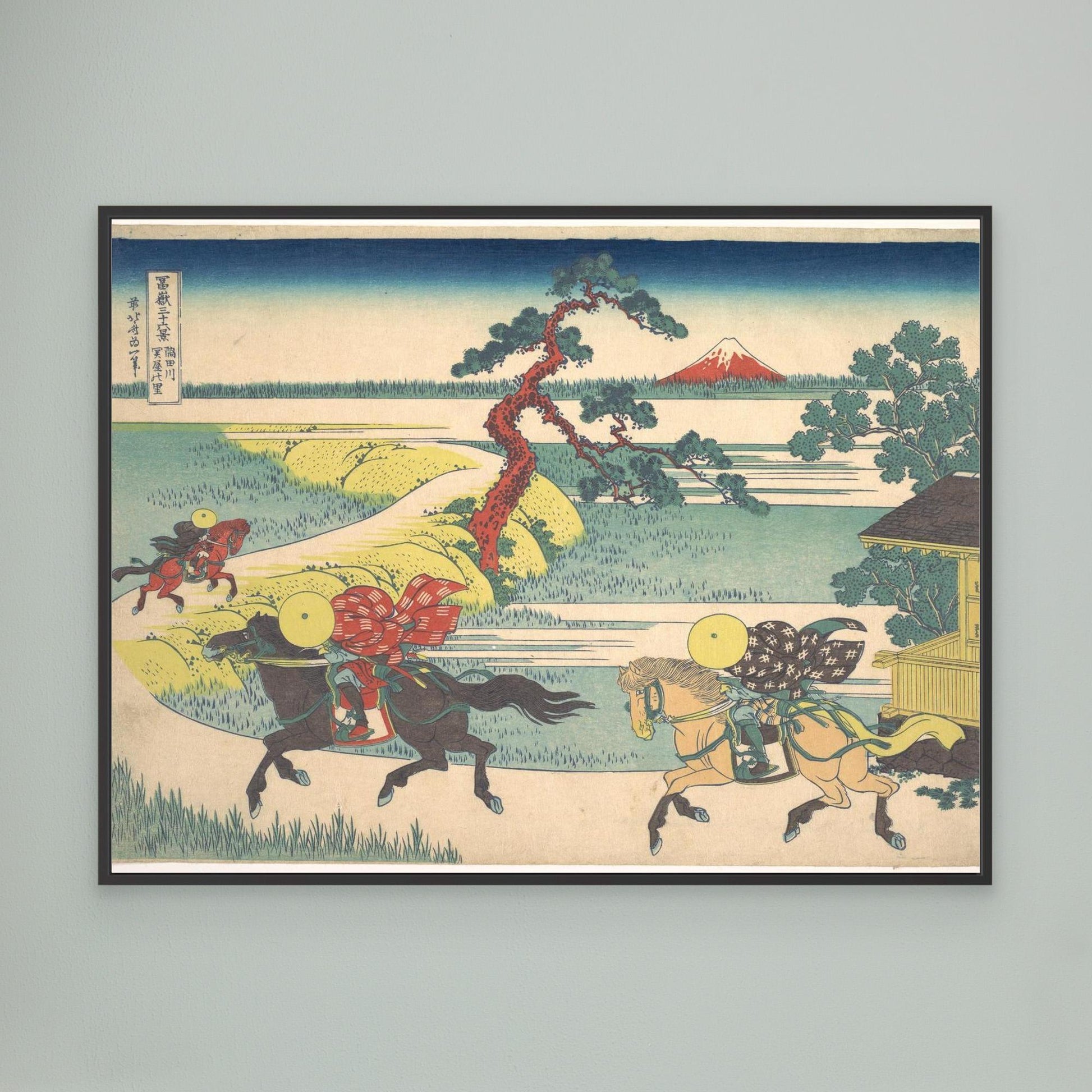 Sekiya Village on the Sumida River (Sumidagawa Sekiya no sato), from the series Thirty-six Views of Mount Fuji (Fugaku sanjūrokkei)