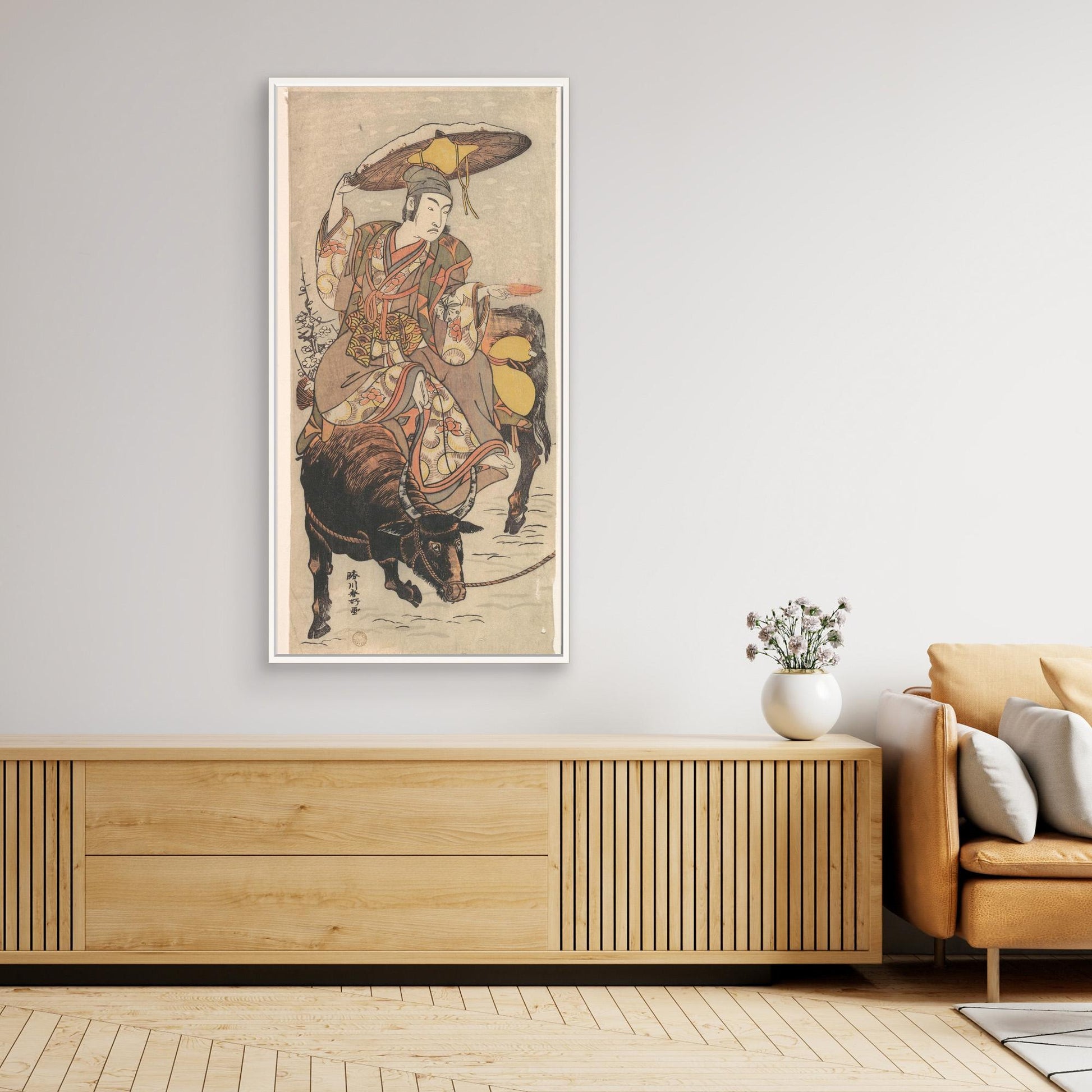 The Actor Matsumoto Koshiro IV on a Bullock in a Snowstorm